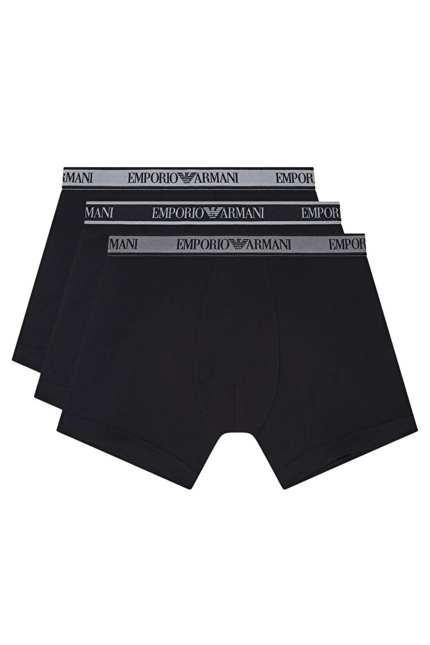 Men's Flexible Cotton Triple Pack Black Boxers with Elastic Waistband
