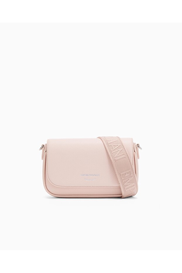 Women's Pink Shoulder Bag with Magnetic Closure and Cross Strap