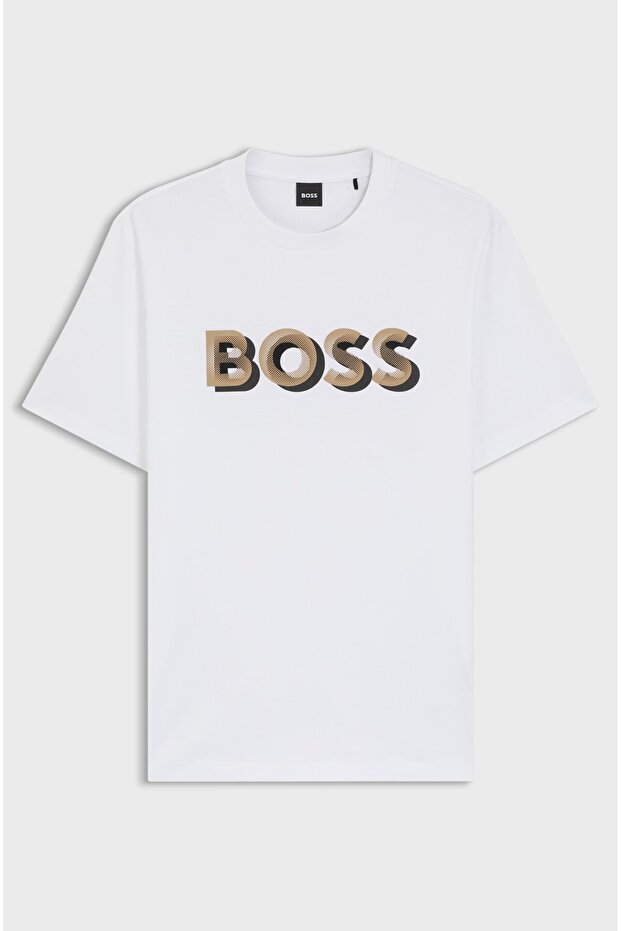 Erkek Bisiklet Yaka Kısa Kol Pamuklu Beyaz T-Shirt - 5
