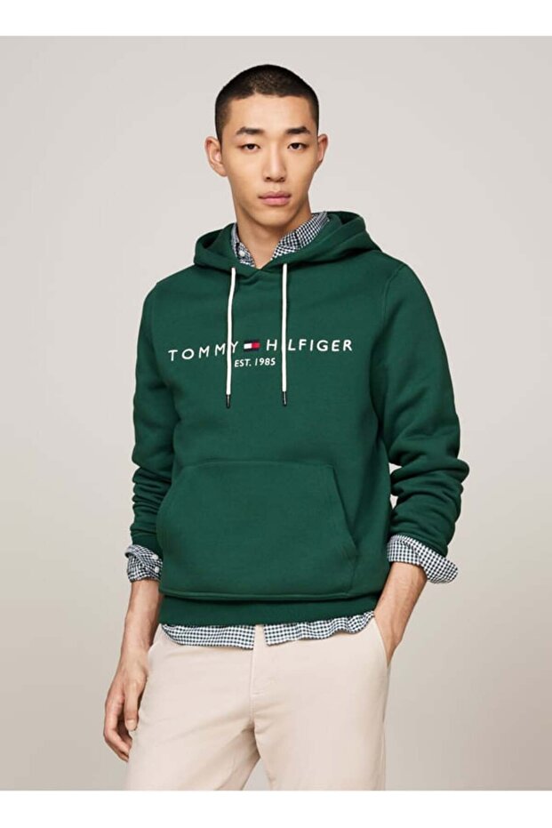 Men's Tommy Logo Printed Sweatshirt-Green