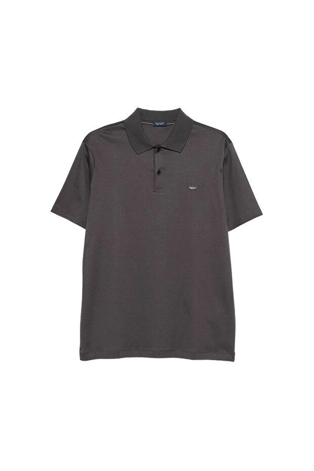 Men's Short Sleeve Polo Collar Button Closure Brown Polo Collar T-Shirt