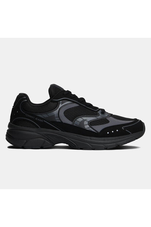 Men's High Comfortable Sole Breathable Mesh Detailed Black Sneaker