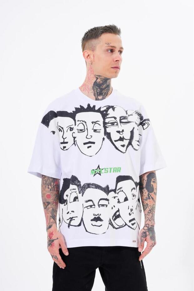 Men's Macstar Heads Oversize T-Shirt White