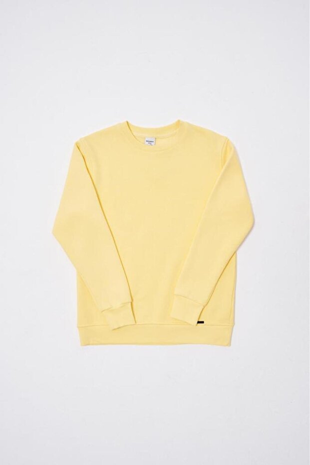 Men's Regular Crew Neck Basic Sweatshirt Yellow - 7