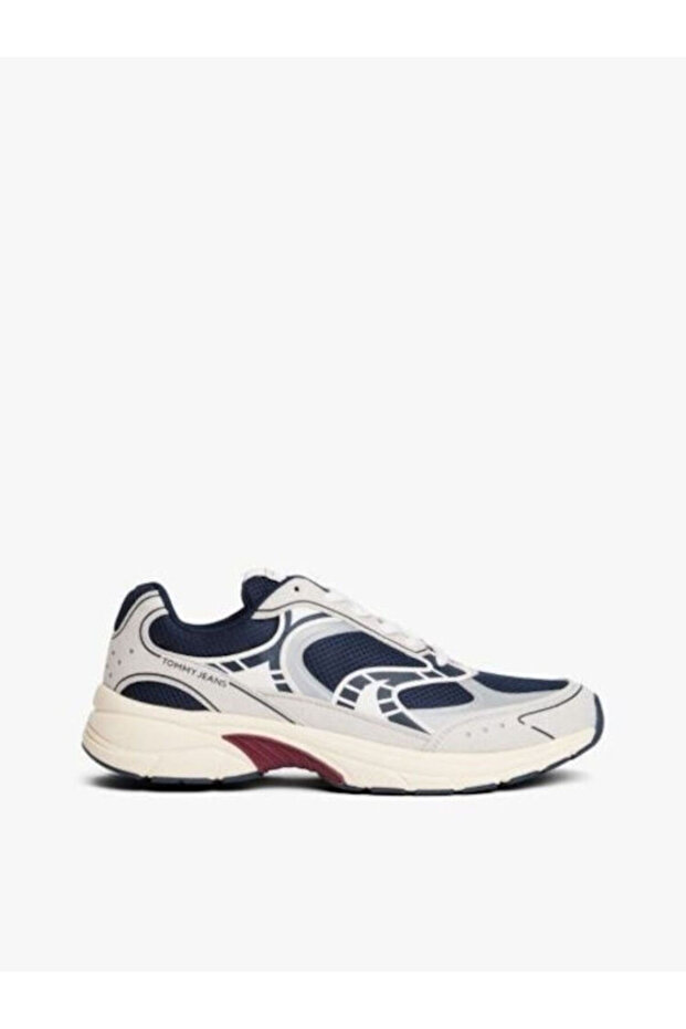 Men's High Comfortable Sole Breathable Mesh Detailed Navy Blue-White Sneaker