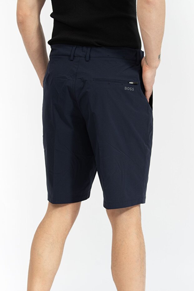Erkek Slim Fit Düz Chino Bermuda Lacivert Şort - 3