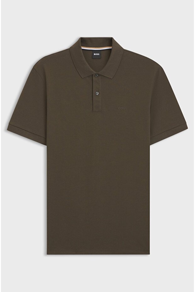 Erkek Polo Yaka Regular Fit Pamuklu Kısa Kollu Koyu Kahve Polo Yaka T-Shirt - 5