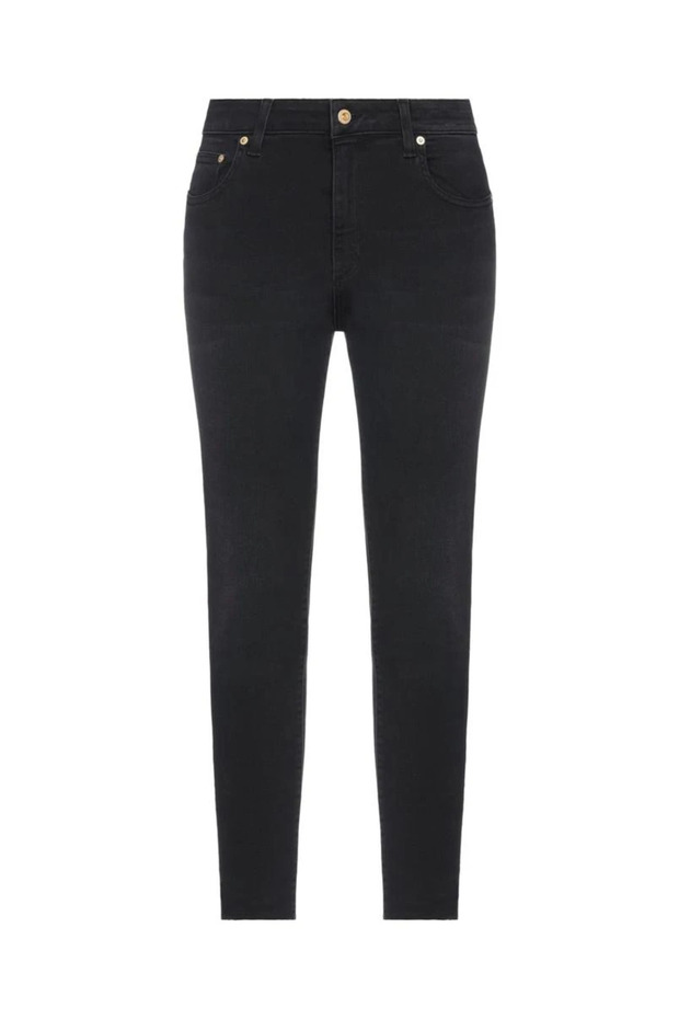 Women's Slim Fit Narrow Leg Casual Black Trousers with Pockets