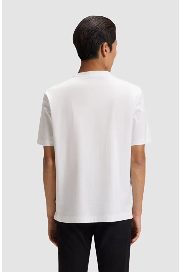 Erkek Regular Fit Bisiklet Yaka Marka Logolu Ekru T-Shirt - 2