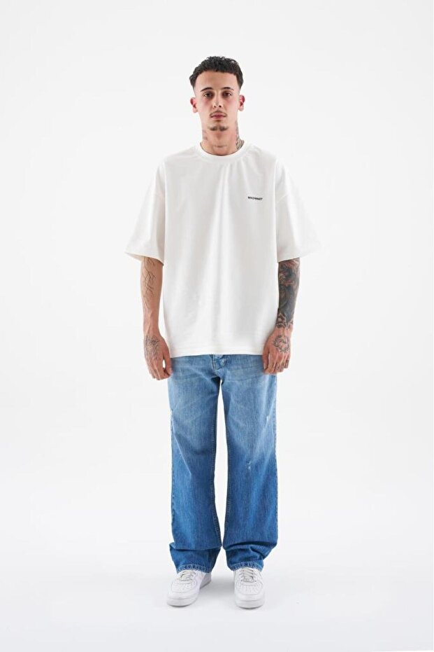 Erkek Ethnical Patterned Jean Mavi - 5