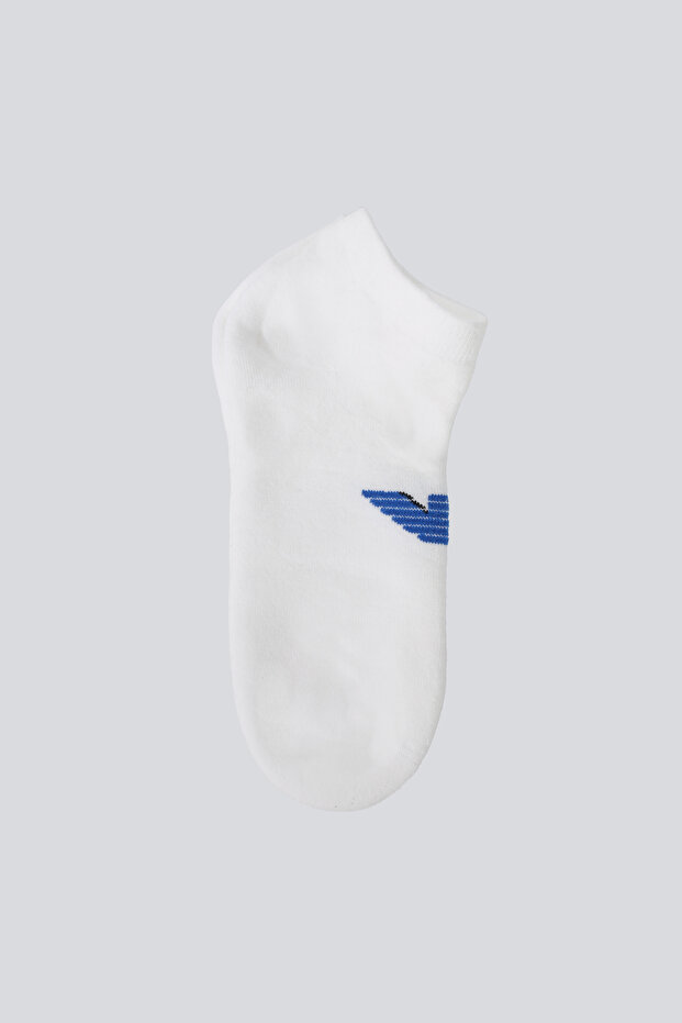 Men's Eagle Logo Towel Cotton 2-Piece White Socks