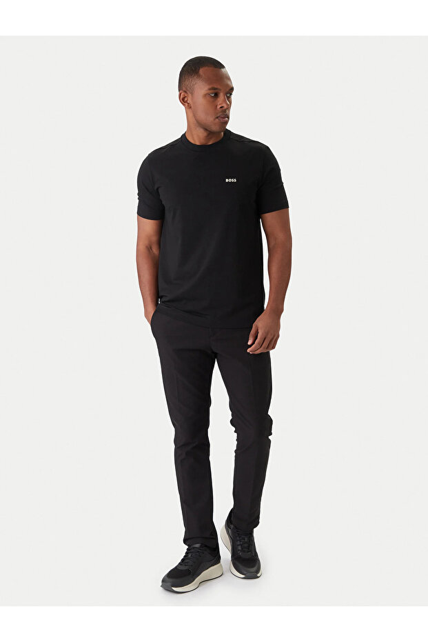 Erkek regular fit Kısa Kollu Düz Bisiklet Yaka Siyah4 T-Shirt - 3