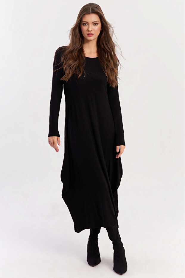 Women's Black Midi Dress App1272