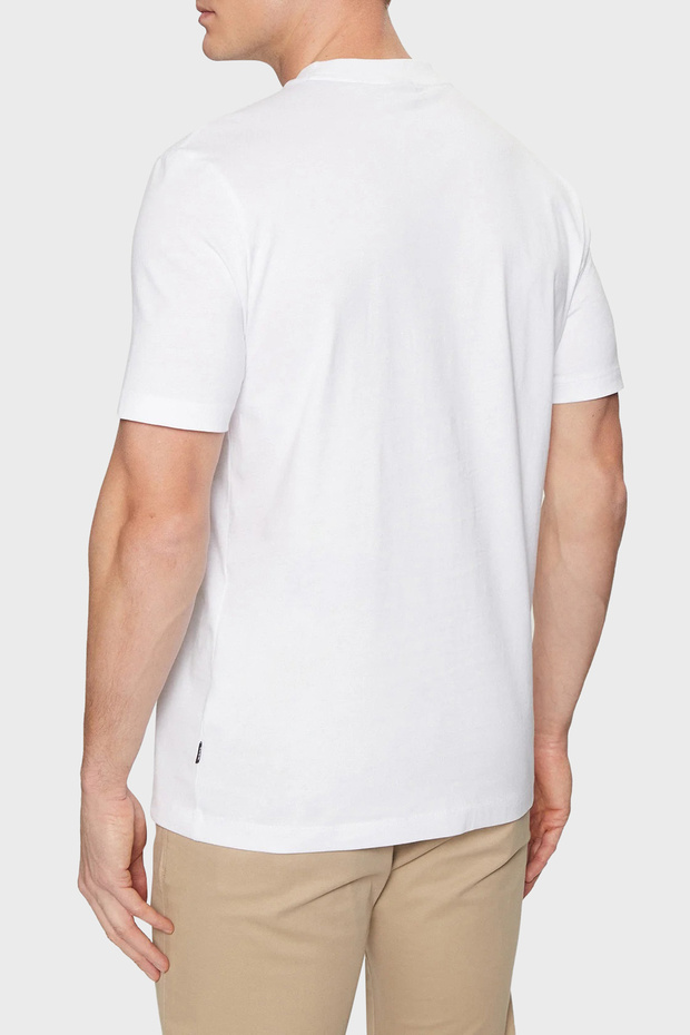 Erkek Regular Fit Yazılı Logolu Yuvarlak Yaka Kısa Kollu Pamuklu Jarse Beyaz T-Shirt - 2