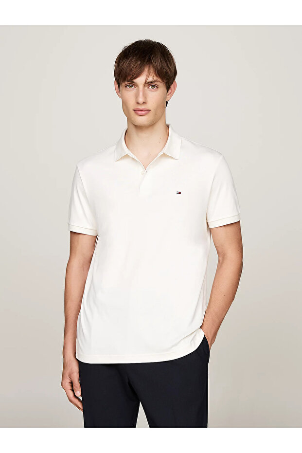 Erkek Dokuma Polo Yaka Kısa Kol Günlük Sarı Polo Yaka T-Shirt - 1