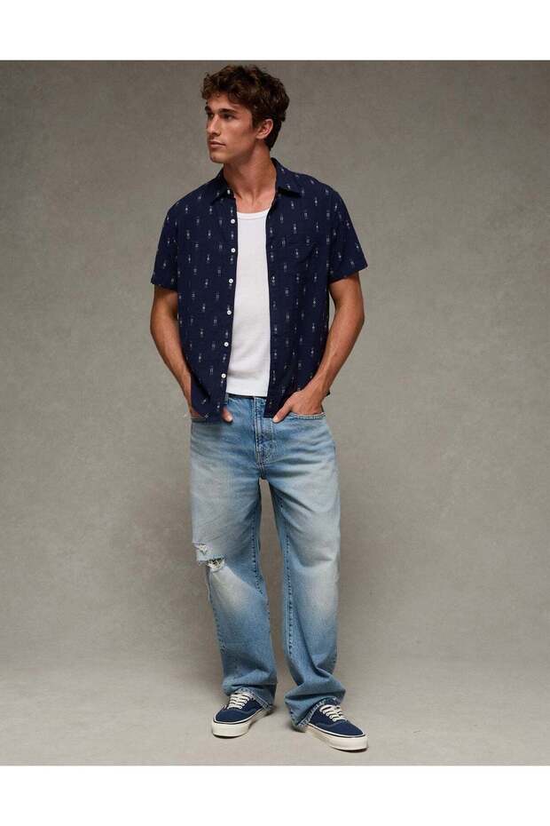 AE Short-Sleeve Button-Up Shirt