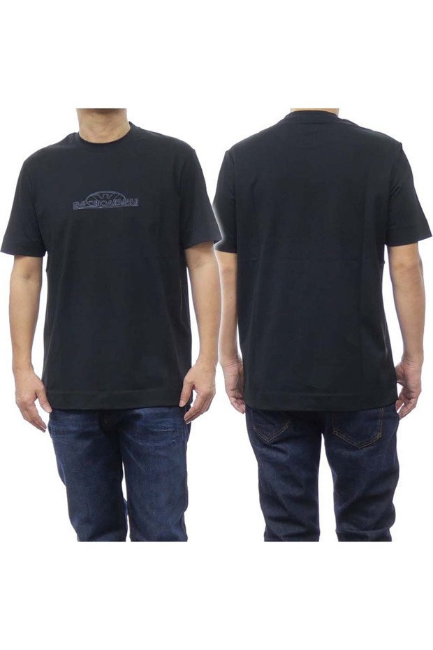 Men's Brand Logo Organic Cotton Short Sleeve Black1 T-Shirt
