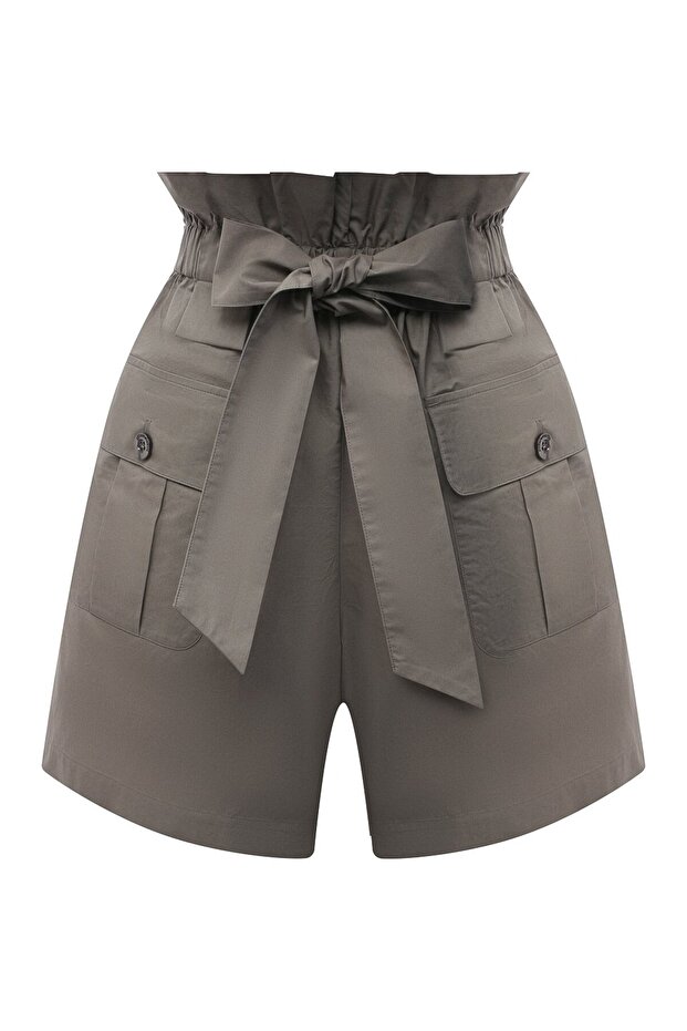 Women's Quick-Drying Fabric Regular Cut Khaki Shorts