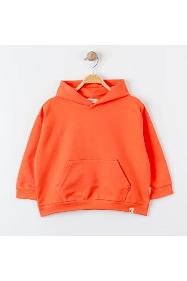 Sweatshirt Kapüşonlu Oversize Theme Turuncu