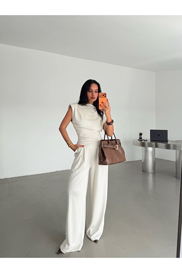 Padded Asymmetrical Modal Suit - Stone