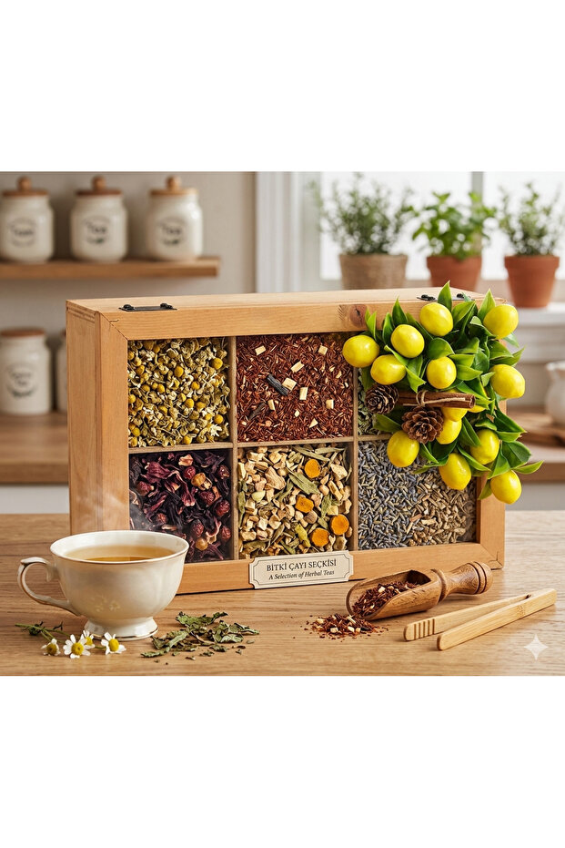 6 Compartment Tea Box with Lemon - 2