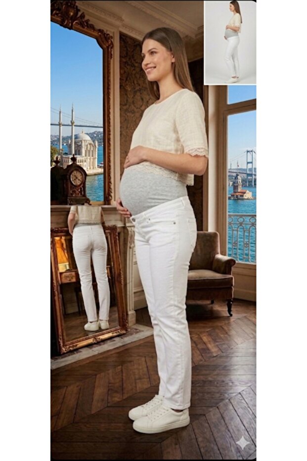 Fdn Pregnant Mom Jean Adjustable Belt Design