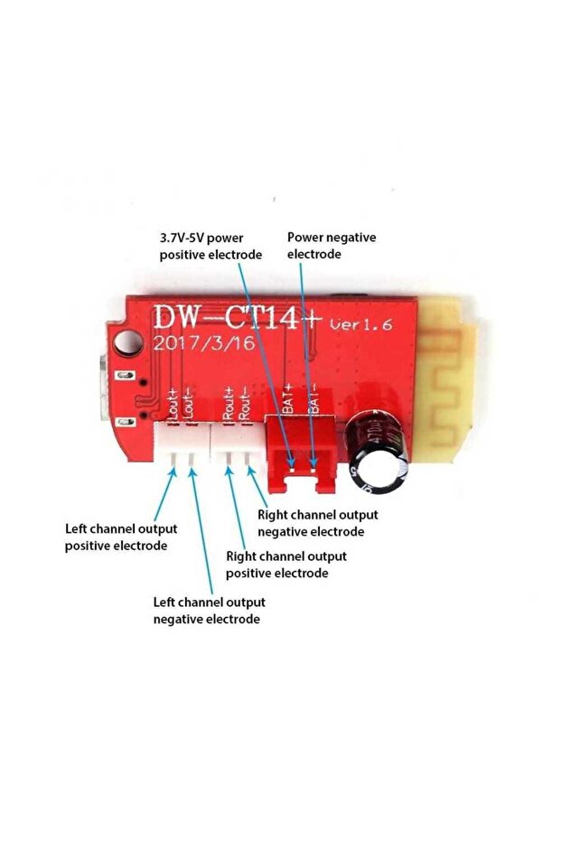 DW-CT14+ Şarj Edilebilir Bluetooth Amfi Devresi 2*5W - 4