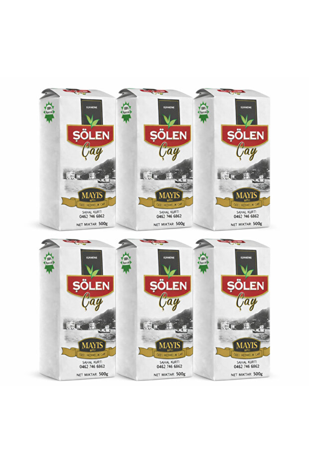 ŞÖLEN ÇAY Mayıs Serisi 500 gr x 6 Adet Siyah Çay | Özel Harman Karadeniz Çayı (3 KG)