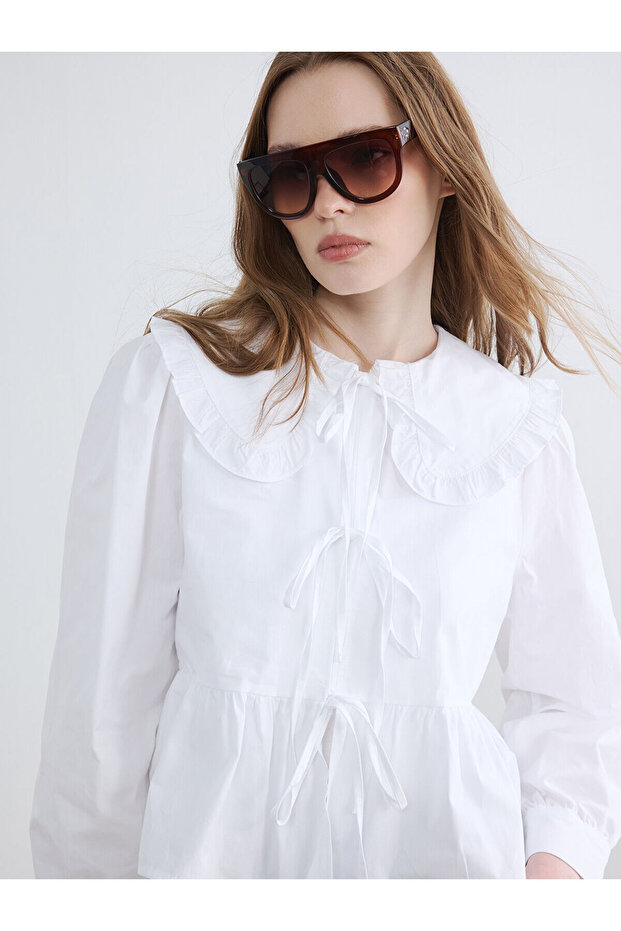 Vizyon New Season Baby Collar Tie Detailed Blouse