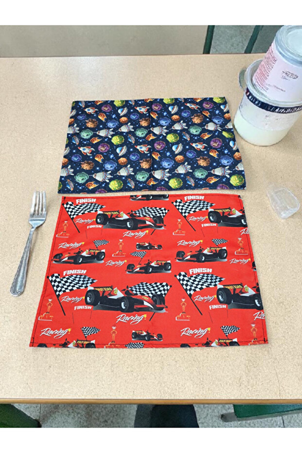 Kindergarten Primary School Space Themed Race Car Themed Boys Student Lunch Cover Washable Fabric