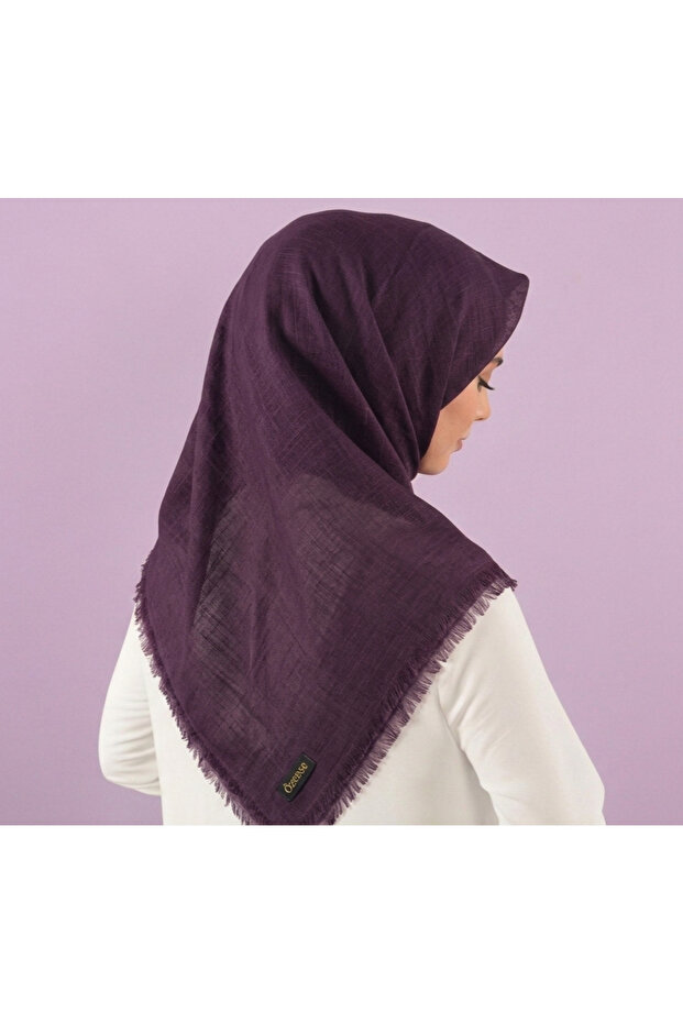 Flamli Cotton Anti-Sweat Scarf, 4 Seasons Usable, 100X100 Cm, Plum Color