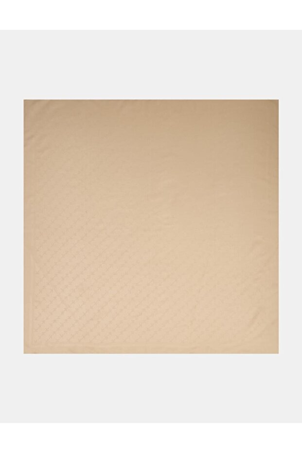 Minimal Monogram Pattern Scarf Beige