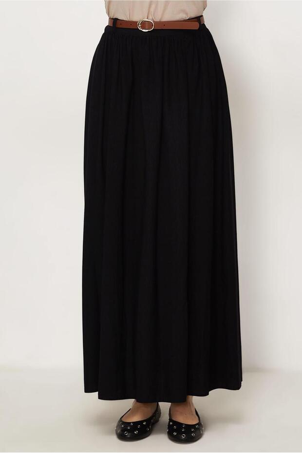 Belted Linen Effect Skirt 60767
