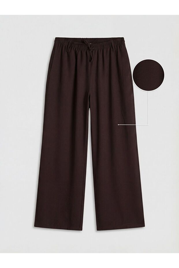 Lcwaikiki Classic Elastic Waist Wide Leg Women's Trousers