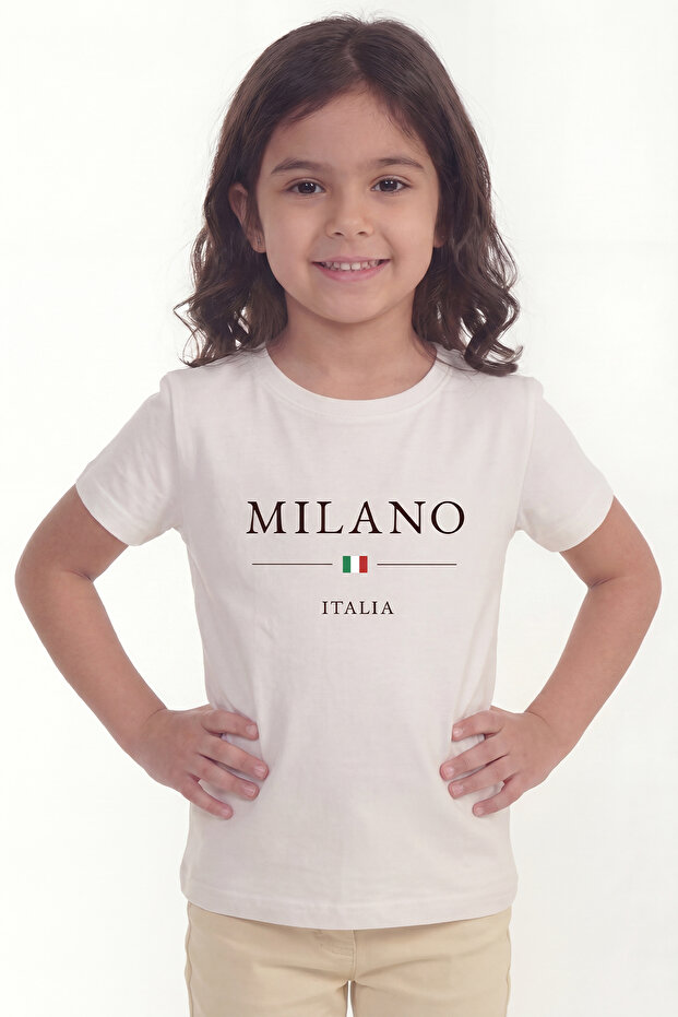 Printed Short Sleeve Girls' T-Shirt B6