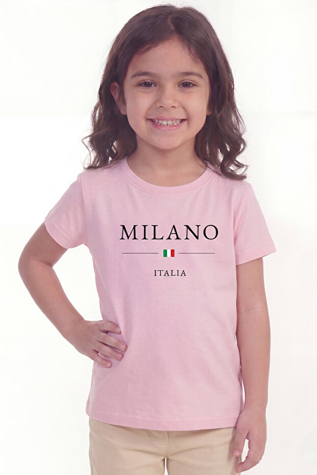 Printed Short Sleeve Girls' T-Shirt B6