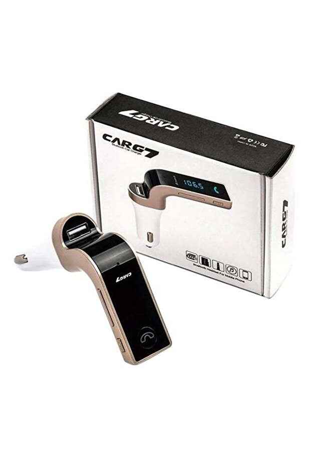 شاحن سيارة بلوتوث CARG7 مع جهاز إرسال FM ومشغل MP3 ومنفذ USB وبطاقة TF مع ميكروفون مدمج للتحدث بدون استخدام اليدين