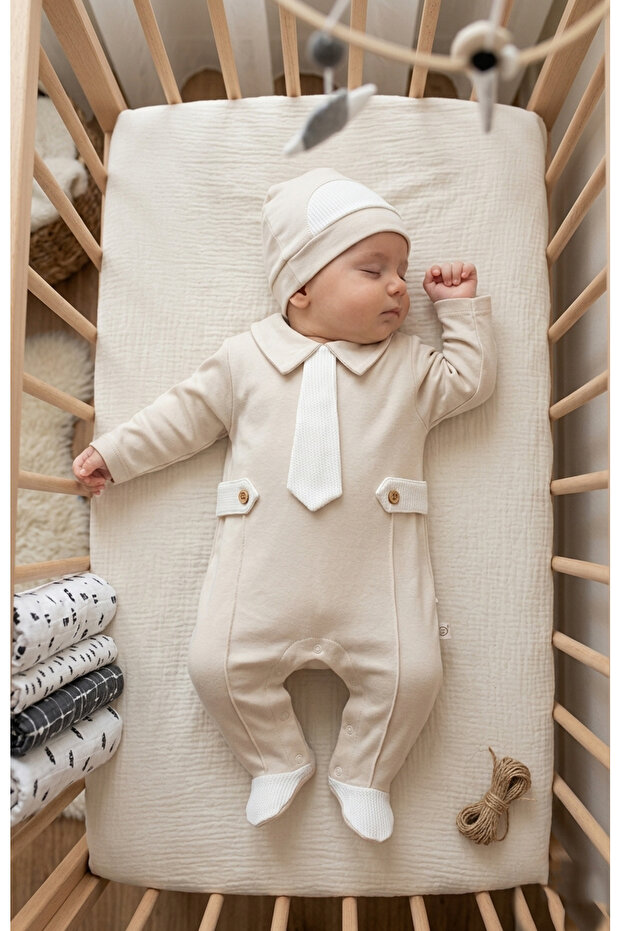 Baby Boy Overalls with Tie for Special Occasion | Mevlüt Outfit