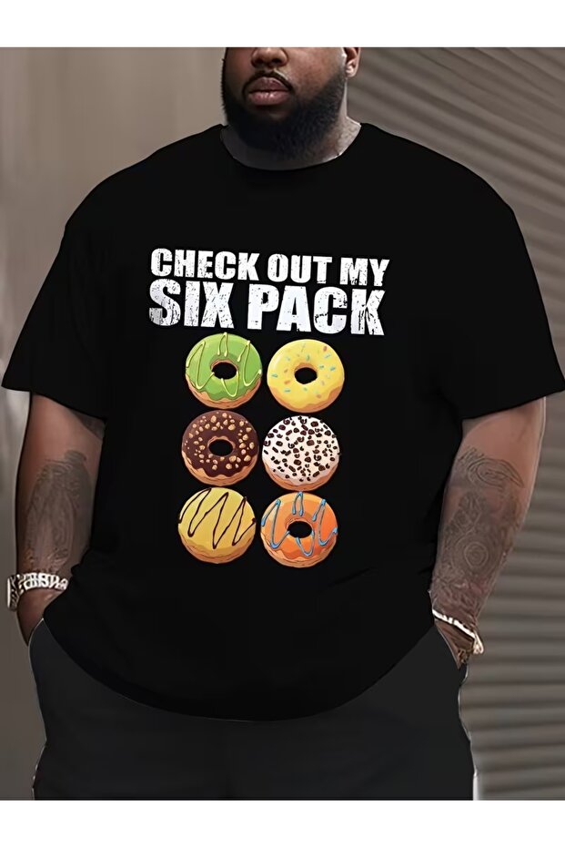 Unisex Six Pack Printed Oversize Crew Neck T-Shirt