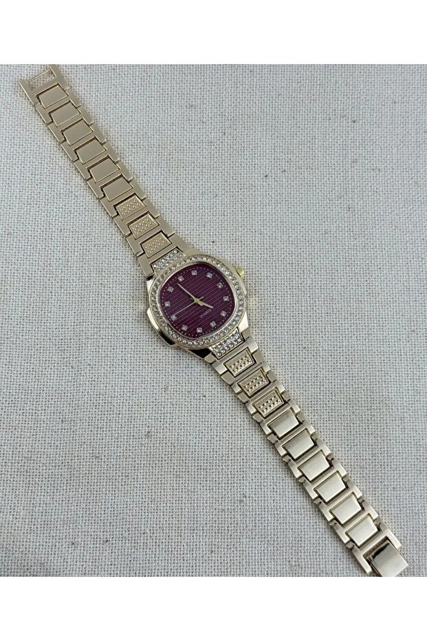 Accessory, Stone-Encrusted Square Model Steel Women's Watch