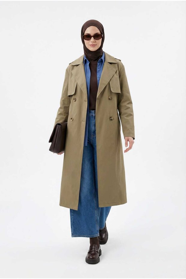 Modaayka Belted Allerli Trench Coat 26Dsb706