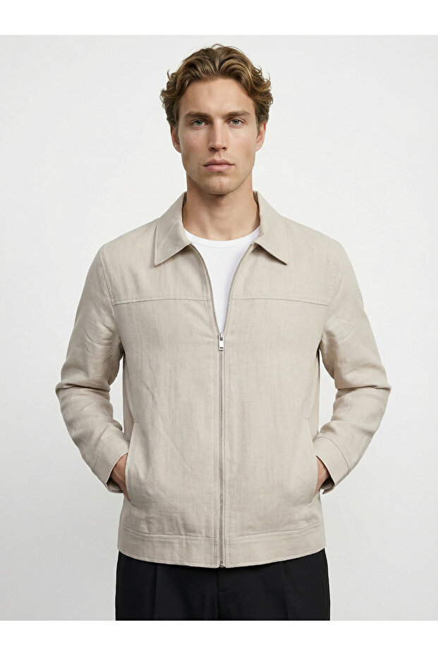 Old Money Basic Design Thin Linen Jacket - 2