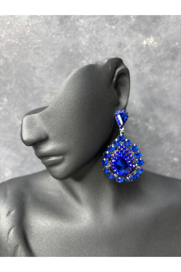 Elegant Crystal Stone Model Bridal Wedding Henna Earrings