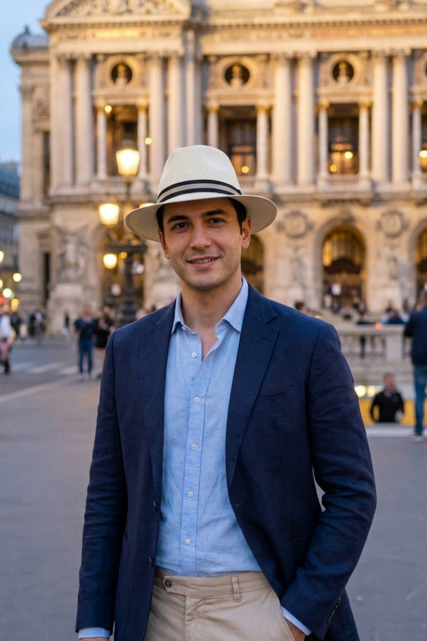 Milano Men's Straw Fedora Hat