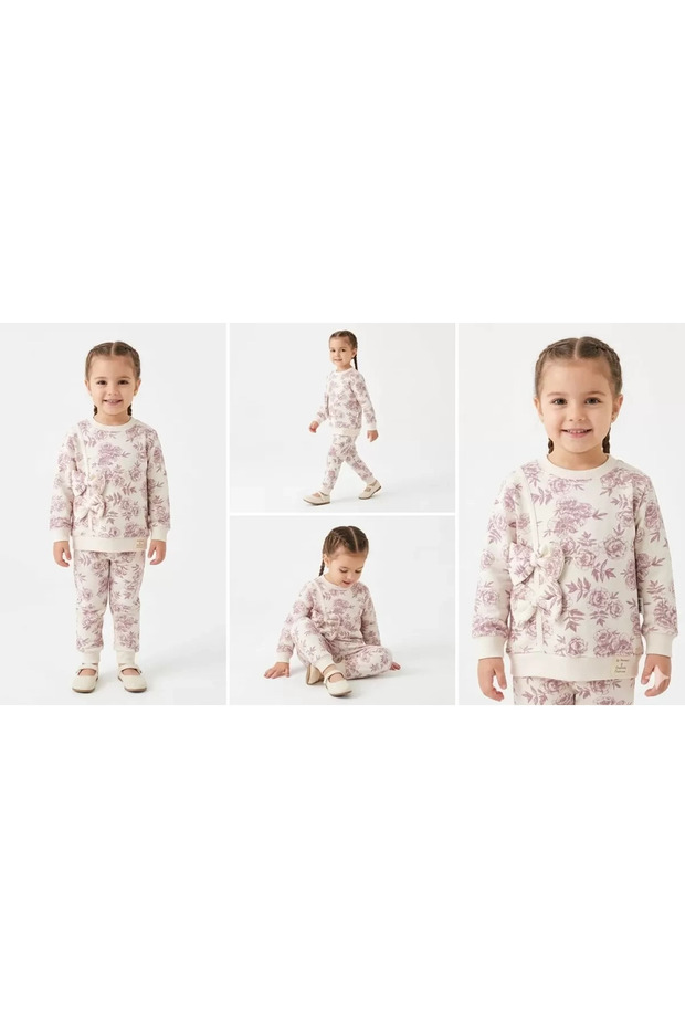 2-3-4-5 Years Old Double Bow Combed Cotton Children's Set