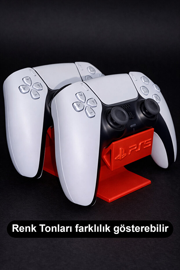 RUVORI Ps5 2'li Dualsense Kol Standı Joystick Tutucu PS5 Yazılı Plastik - Kırmızı