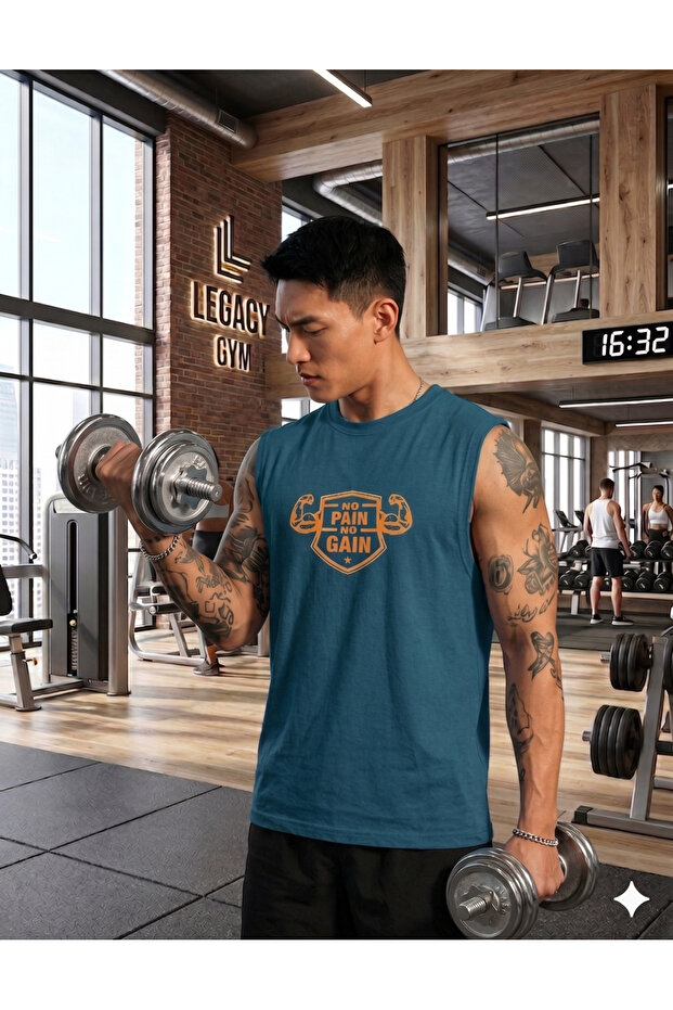 No Pain No Gain Star Zero Sleeve T-Shirt