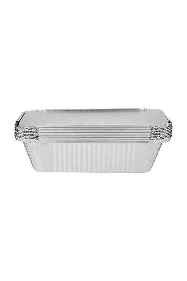 10 pcs Rectangular Aluminium Containers with Lid 680 cc