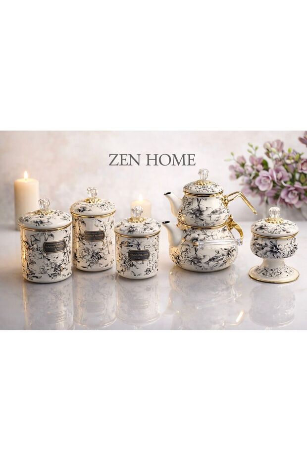 Acar Scottish Garden Series Fabulous Enamel Set Consisting of 3 Items & Dowery Set