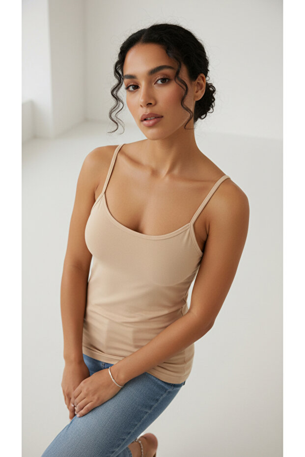 3-Piece Women's Cotton Ribbed Stretch Fabric Strap Tank Top Bodysuit
